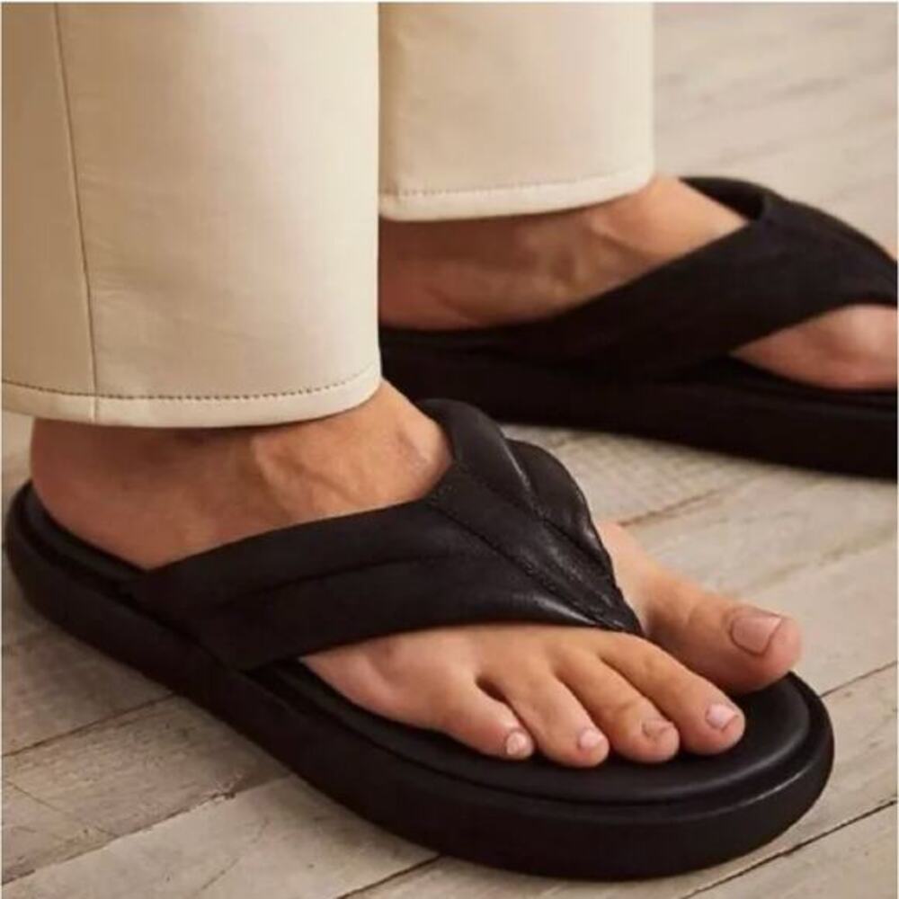 free people black‎ chunky wonderland thong sandal